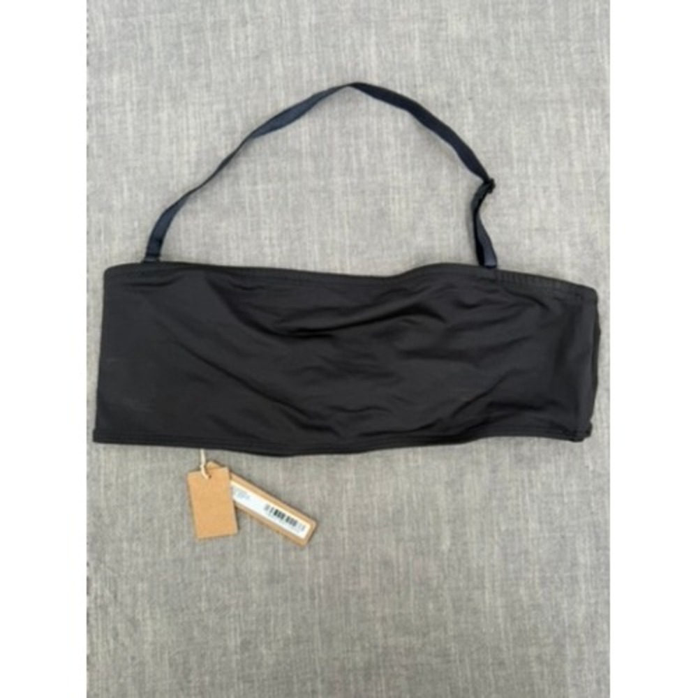 SKIMS Recycled Swim Bandeau Bikini Top Onyx Black Size L Large NWT